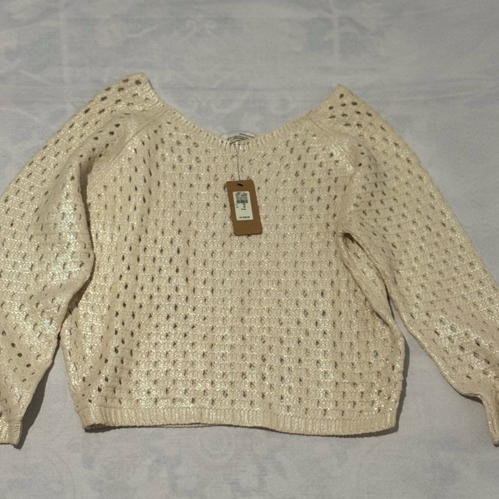 Elegant Cream V-Neck Sweater for Women